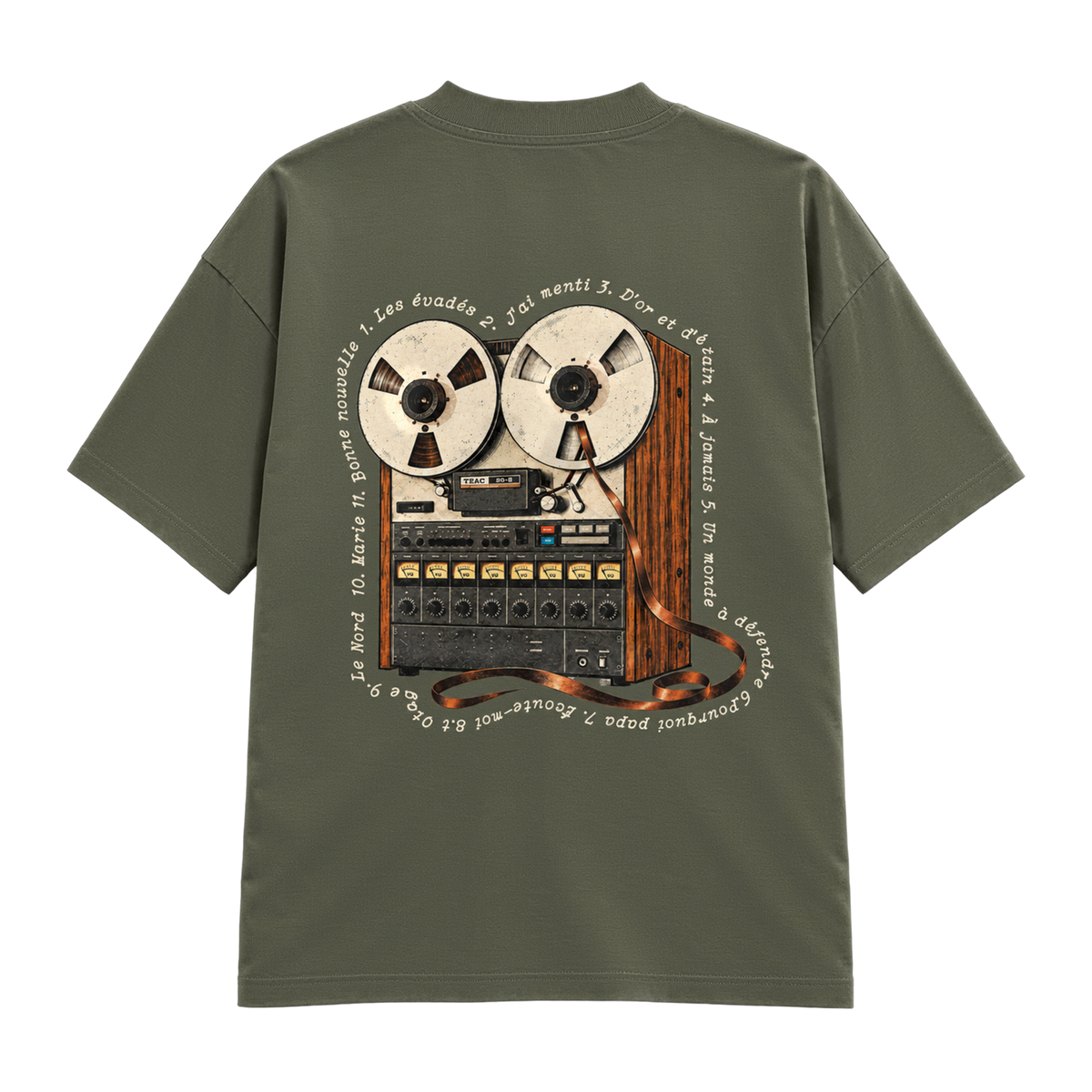 T-shirt Les évadés kaki, dos
