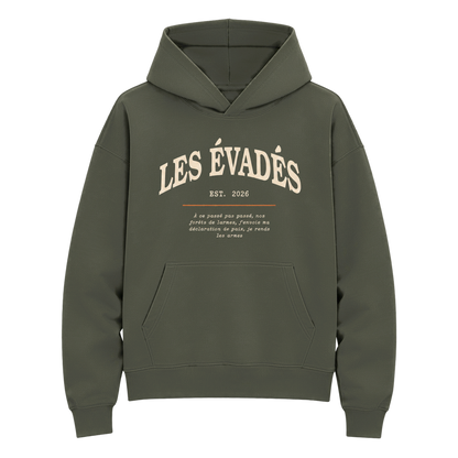 Hoodie Les évadés kaki, devant