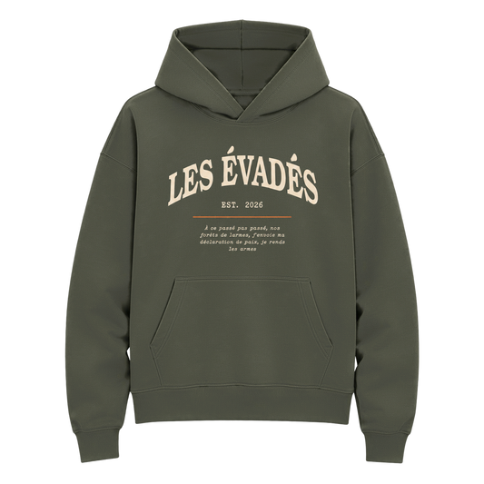 Hoodie Les évadés kaki, devant
