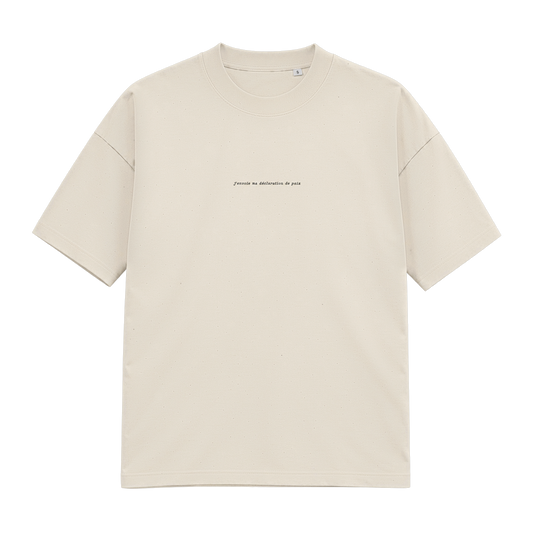 T-shirt Déclaration de paix écru, devant