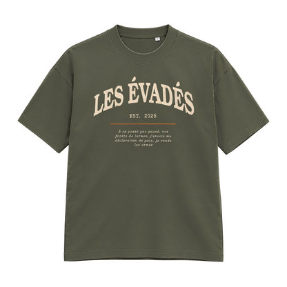 T-shirt Les évadés kaki, devant