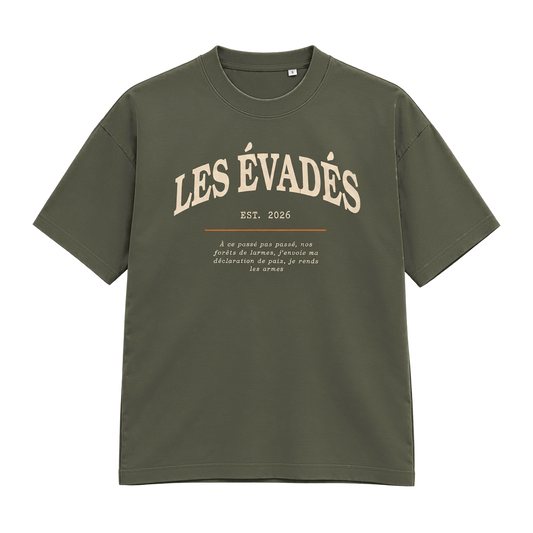 T-shirt Les évadés kaki, devant