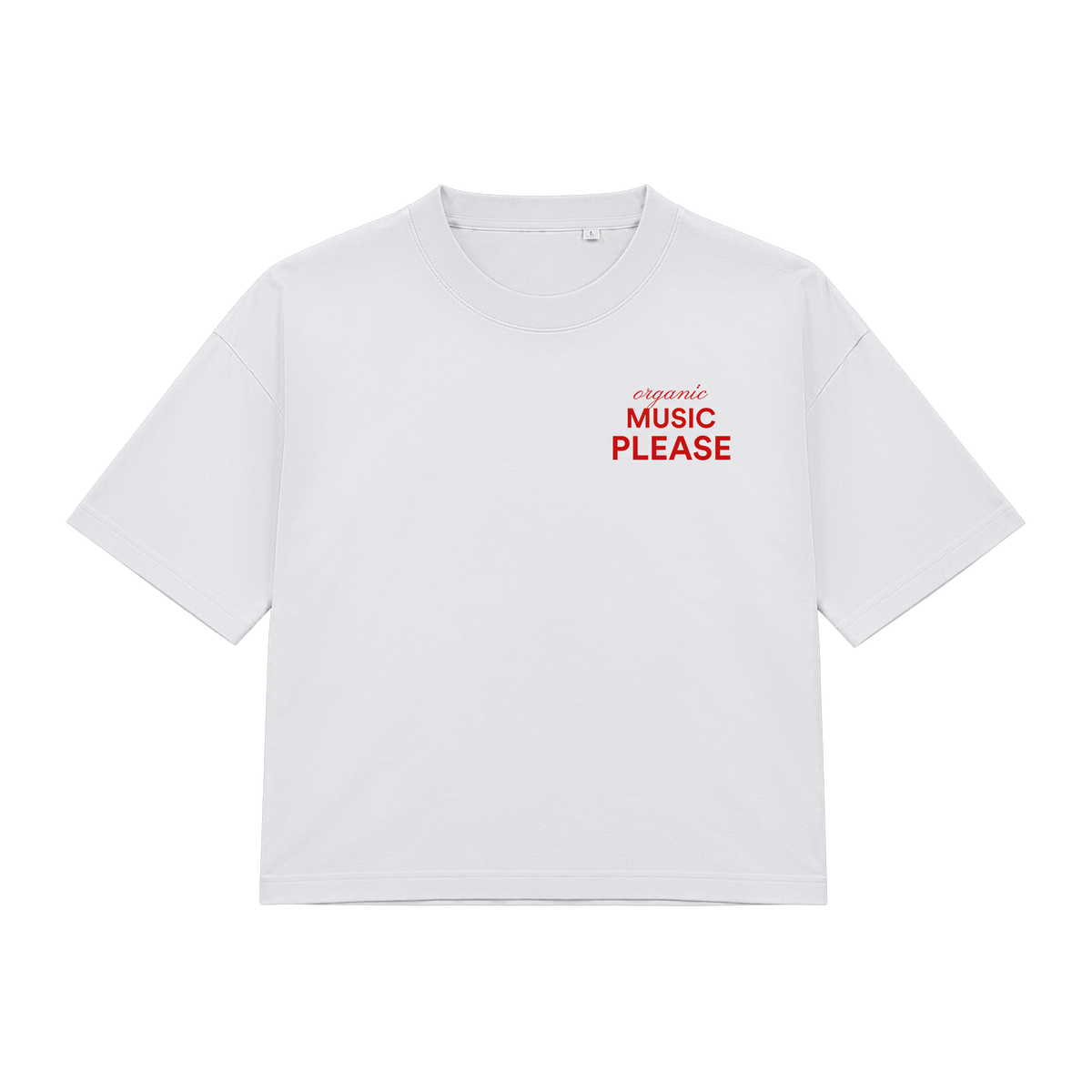 T-shirt Organic music please blanc, devant