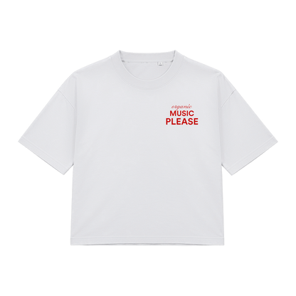 T-shirt Organic music please blanc, devant
