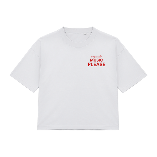 T-shirt Organic music please blanc, devant