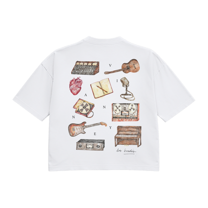 T-shirt Organic music please blanc, dos